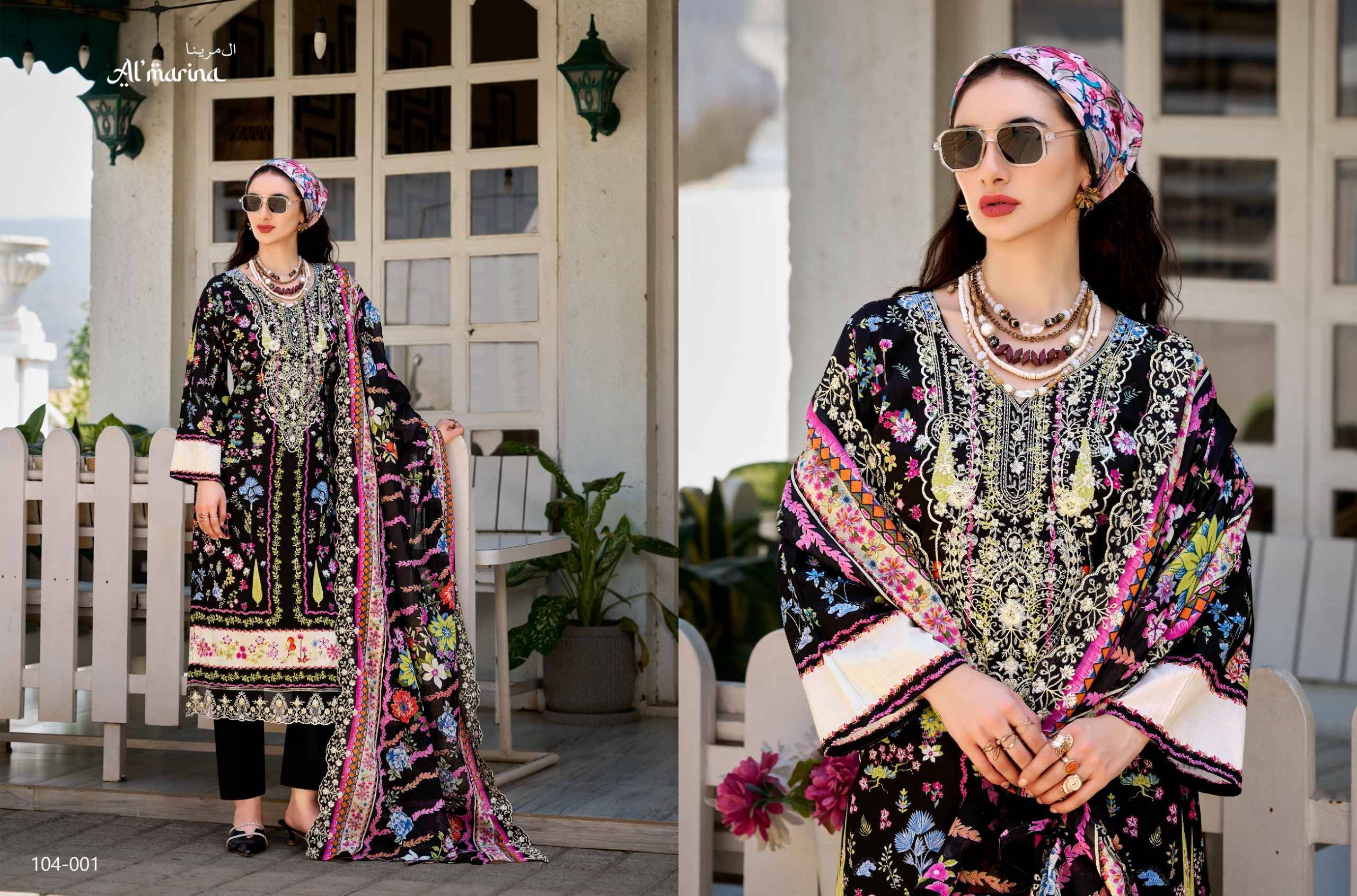INAYAT VOL 2 104 Series By ALMARINA Pakistani Stylish Beautiful Colourful Printed & Embroidered Party Wear & Occasional Wear Pure cotton Dresses At Wholesale Price